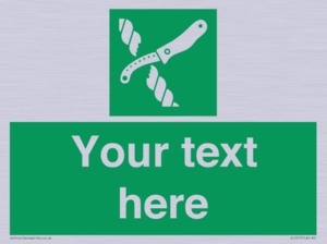 Custom sign safe condition Liferaft knife